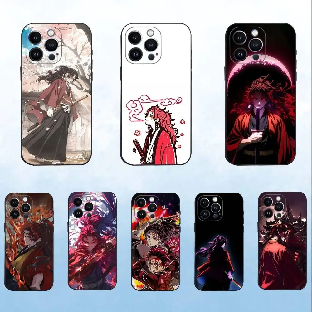 

Anime Y-Yoriichi Tsugikuni Phone Case For iPhone 16,15,14,13,12,11 Plus,Pro Max,XS,X,XR,SE,Mini,8,7,Soft Silicone Black Cover