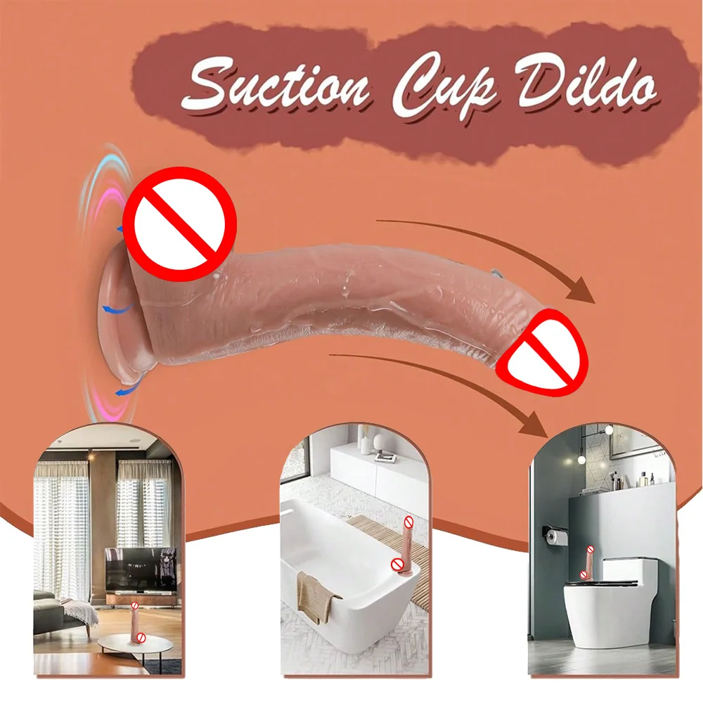 Super Real Skin Silicone Big Huge Dildo Realistic Suction Cup Cock Male Artificial Rubber Penis Dick Sex Toys for Women Vaginal