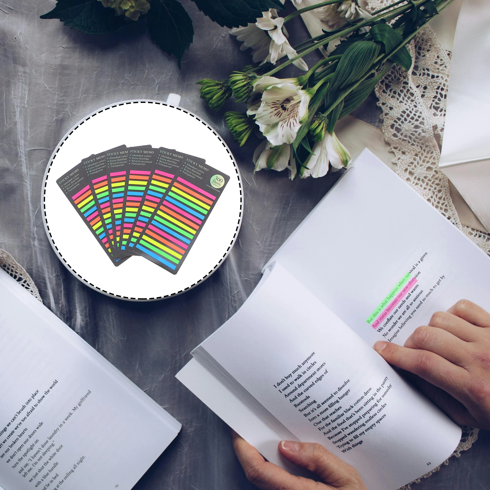 

1800 Pcs Transparent Long Strip Index Sticker Annotating Page Markers Highlighters Tabs Clear Note Sticky