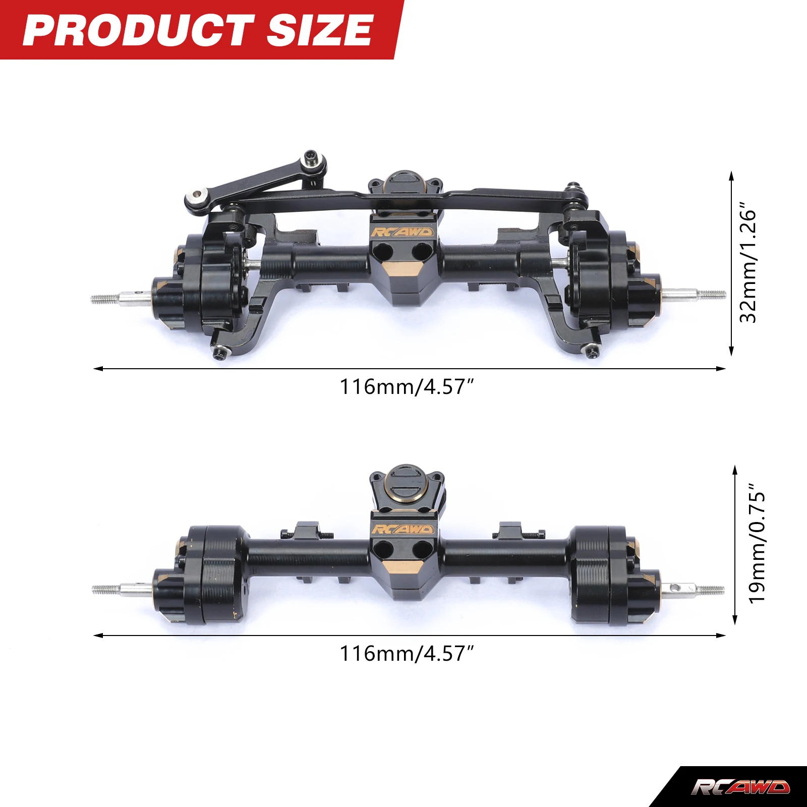 RCAWD Front Rear Portal Axle For Axial 1/24 SCX24 Crawlers CVD Edition upgraded part