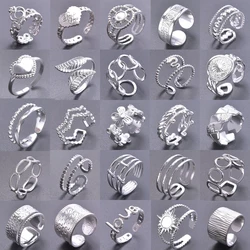 6pcs Stylish High Quality Stainless Steel Rings Love Hollow Geometric Stars Shaped Knuckle Rings Women Jewelry Accessory Gifts