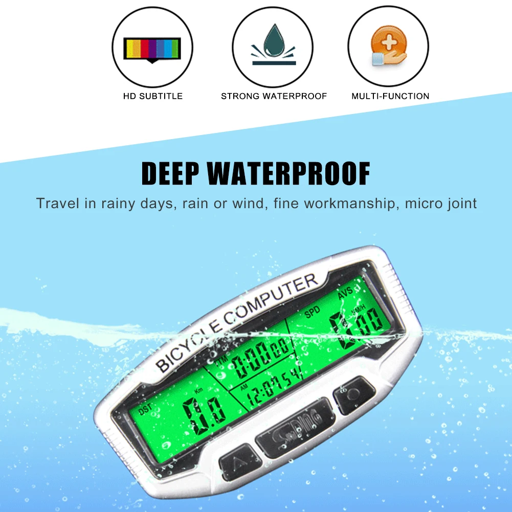 Bicycle Digital LCD Wired Computer Speedometer Biking Portable Bike Backlight Code Table Dustproof Cycling Parts for SUNDING