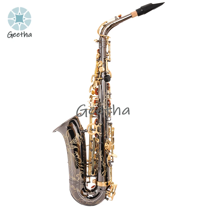 Wholesale Professional Saxophone Drop E Alto Saxophone Wind Instrument Black Nickel and Gold