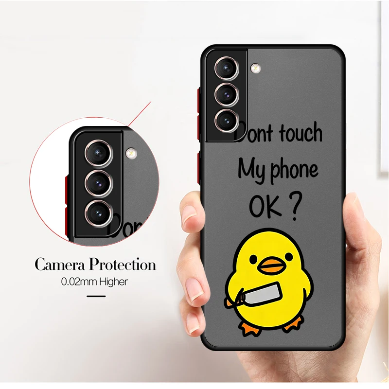 Niedliche Minimalistische Enten-Hülle für Samsung Galaxy S26 S22 S20 FE S23 FE S24 Plus Note 20 Ultra 10+ S25 Ultra S21 Funda Rückseitige Handyhülle – Detail 3