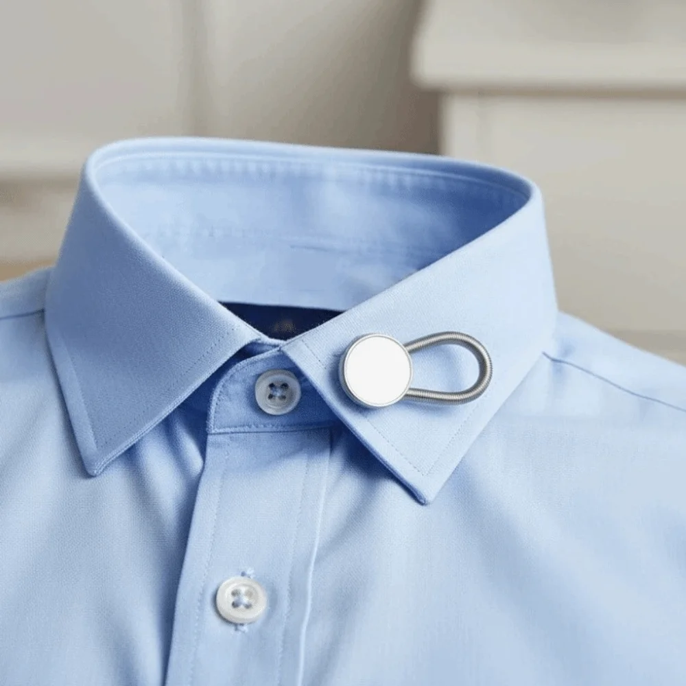 10pcs 10Pcs Set Collar Extenders Elastic Loop Alloy Spring Shirt Cuff Button Flex Mixed Colors Hidden Design Dress Shirt Clips