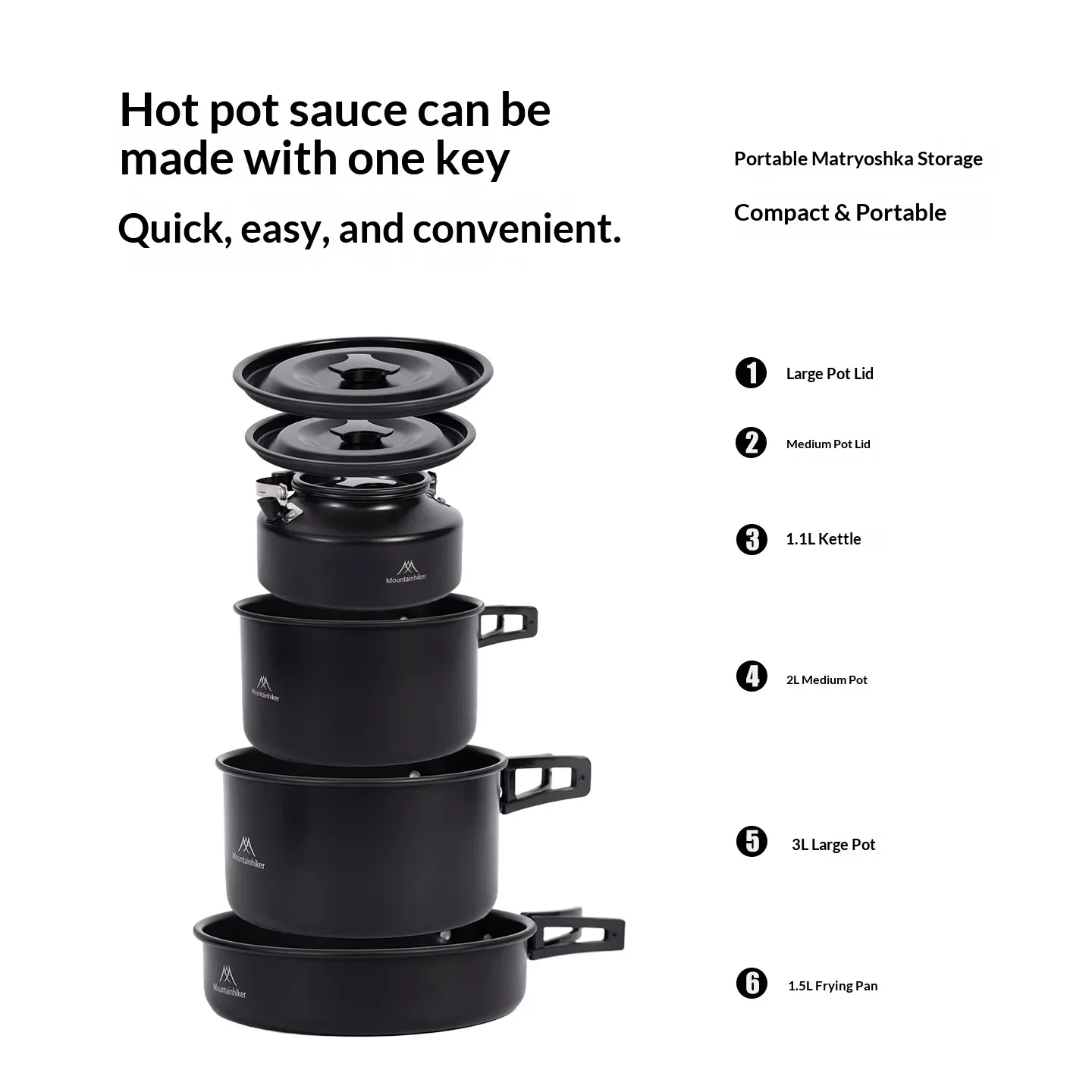 All-in-One Camping Cooking Kit | Portable Cookware Suitable for Backpacking Trips, Perfect for Family Camping Trips.