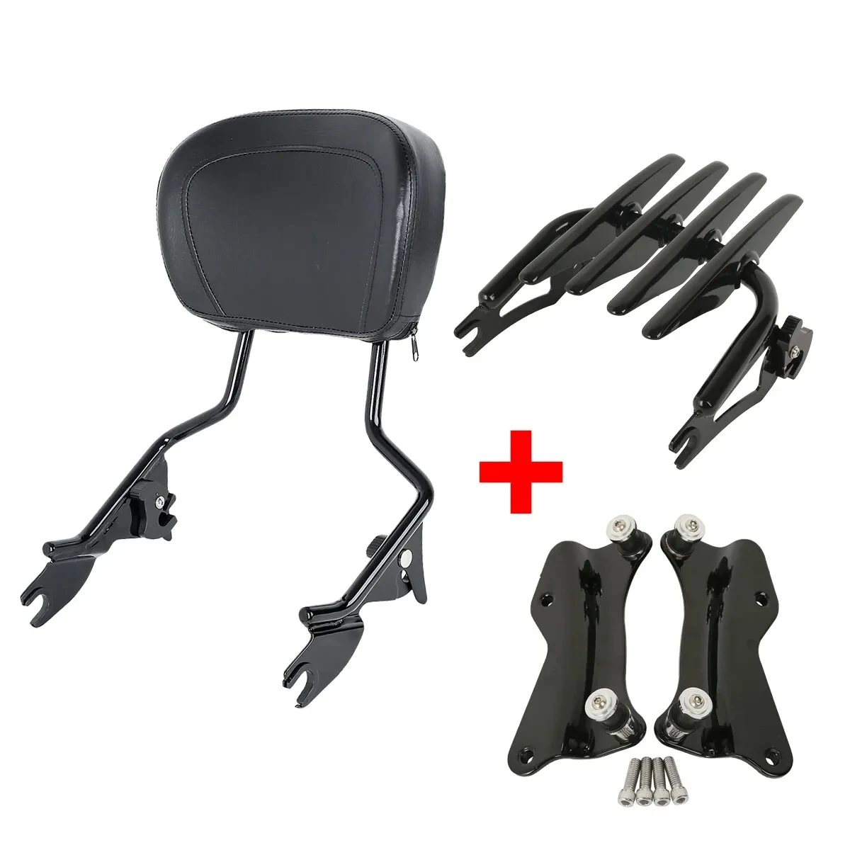 Motorcycle Detachable Backrest Sissy Bar Luggage Rack For Harley Touring Road King Road Glide Street Glide 2014-2024