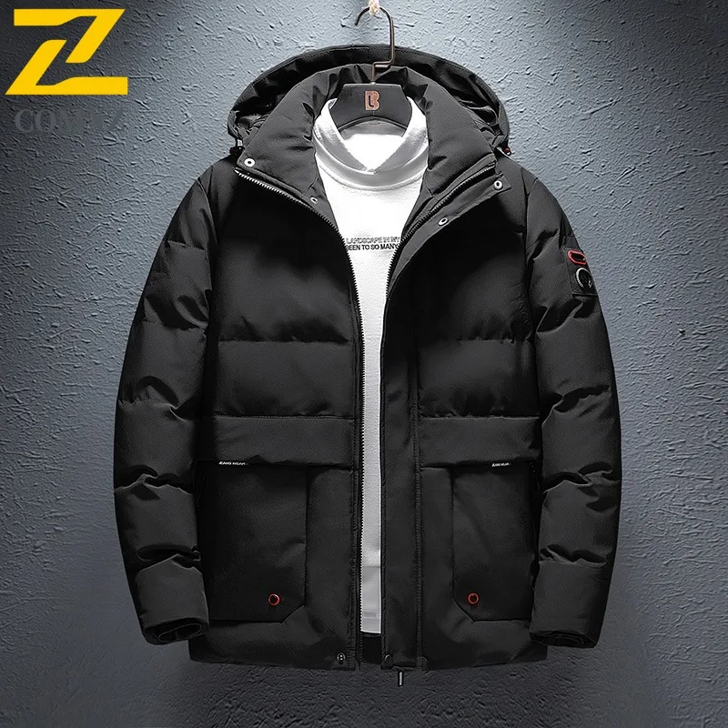 COMXZ الرجال الشتاء سترة بلون حجم كبير سميكة الدافئة المشي لمسافات طويلة التزلج الشارع وسادة مبطنة 2025 التخييم خفيفة الوزن باركر معطف