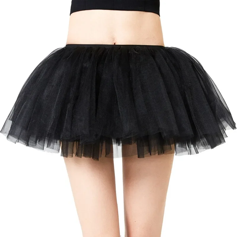Solid Color Sexy Tutu Skirt For Women 2025 Summer Fashion Women's Low Waist Elastic Mesh Skirt Female Party Club Short Dress