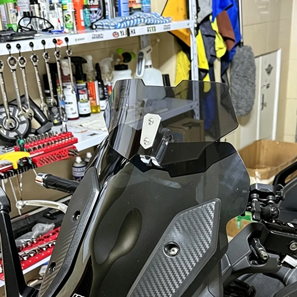 FOR Universal Motorcycle Batwing Windshield Flyscreen Handlebar Mount Clear Smoke Acrylic