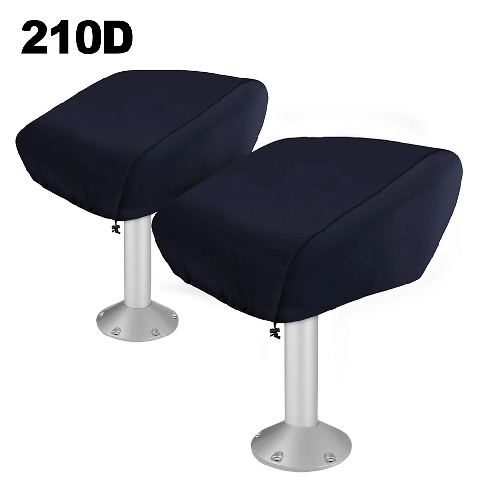 2PCS Black Waterproof Boat Seat Cover 210D/420D/600D Oxford Marine Chair Protector All-Weather Outdoor Household Protection