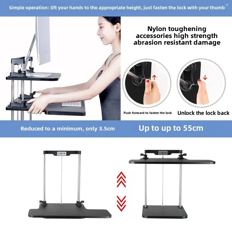 Dual Monitor Standing Desk Converter - Height Adjustable Sit Stand Desk with Keyboard Tray and Gas Spring