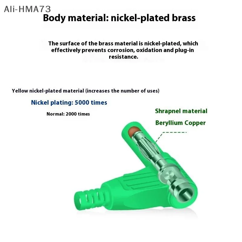 1/5 Buah 4Mm Alat Uji Multimeter Konektor Steker Pisang DIY Tipe Solder Kawat Isolasi Sudut Kanan Jantan