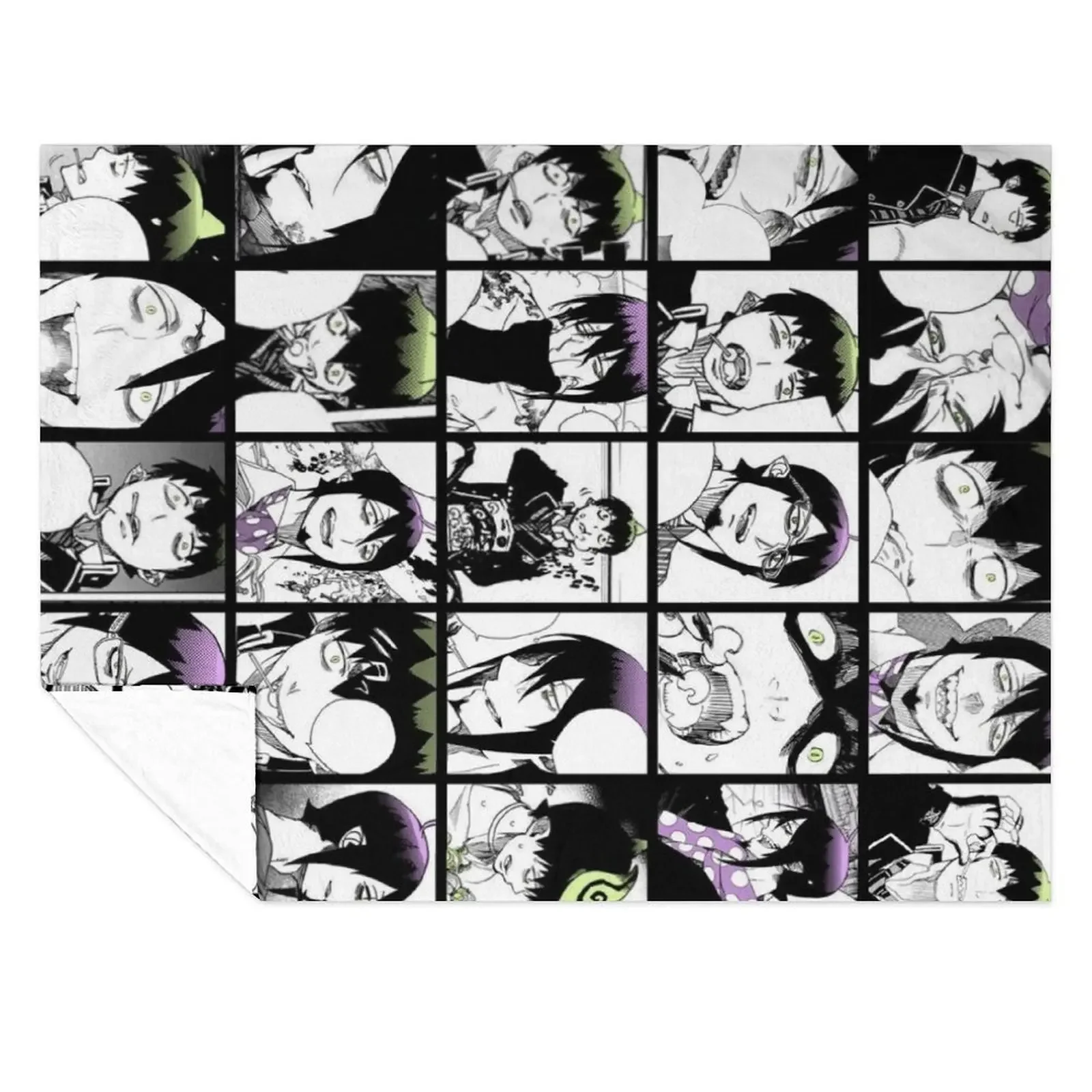 

Blue Exorcist Mephisto Amaimon Manga Panels Throw Blanket Luxury warm for winter Plush Flannel Fabric Blankets