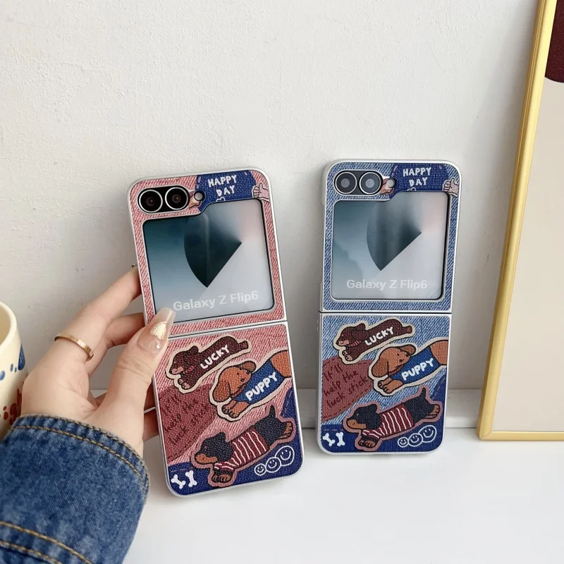

Phone Case for SAMSUNG ZFLIP3 4 5 6 Luck Puppy Patterned Huawei ZFLIP3 4 5 6 Fashion Bracelet Phone Case