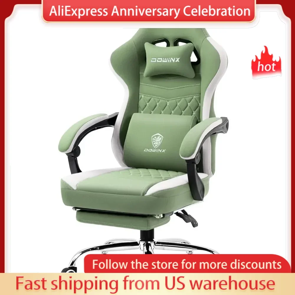 Gaming Chair Breathable Fabric Computer Chair with Pocket Spring Cushion, Comfortable Office Chair with Gel Pad and Storage Bag