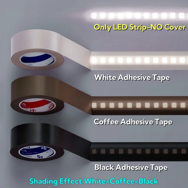 10-50mm Shade Hood Fabric Tape Anti-glare Flexible LED Strip Light Diffuser Waterproof Sealing Linear Lamp Protection Cover Tape