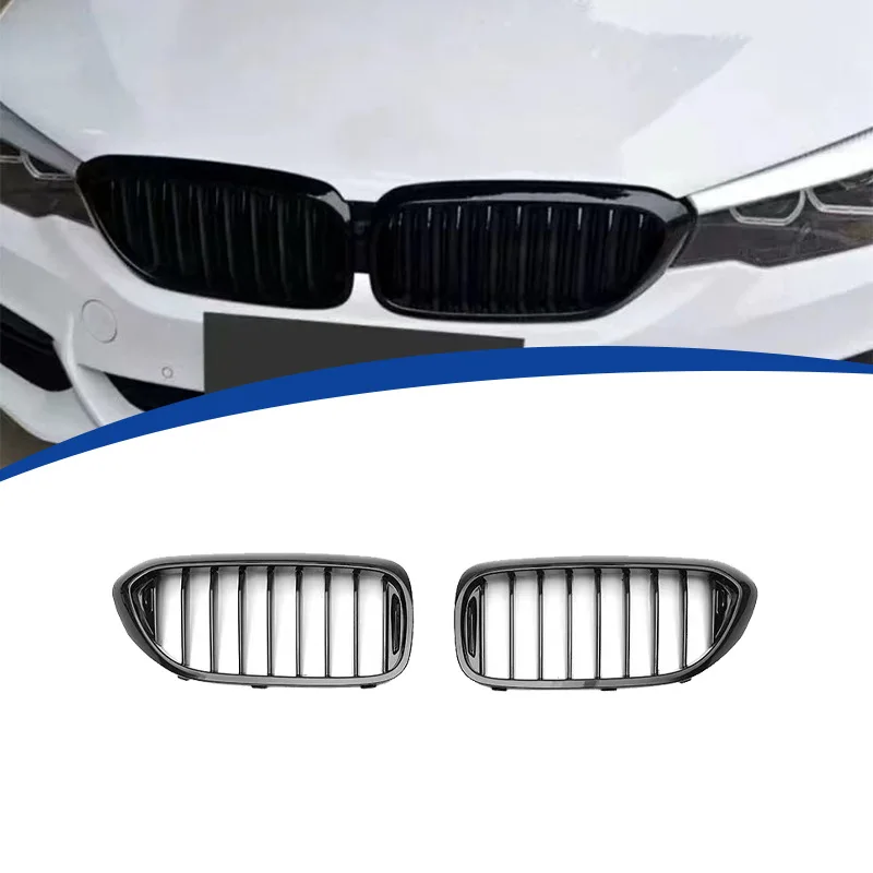 

For BMW 5 Series G30 (2017-2020) Single Line Gloss Black Front Kidney Grille - OEM Replacement