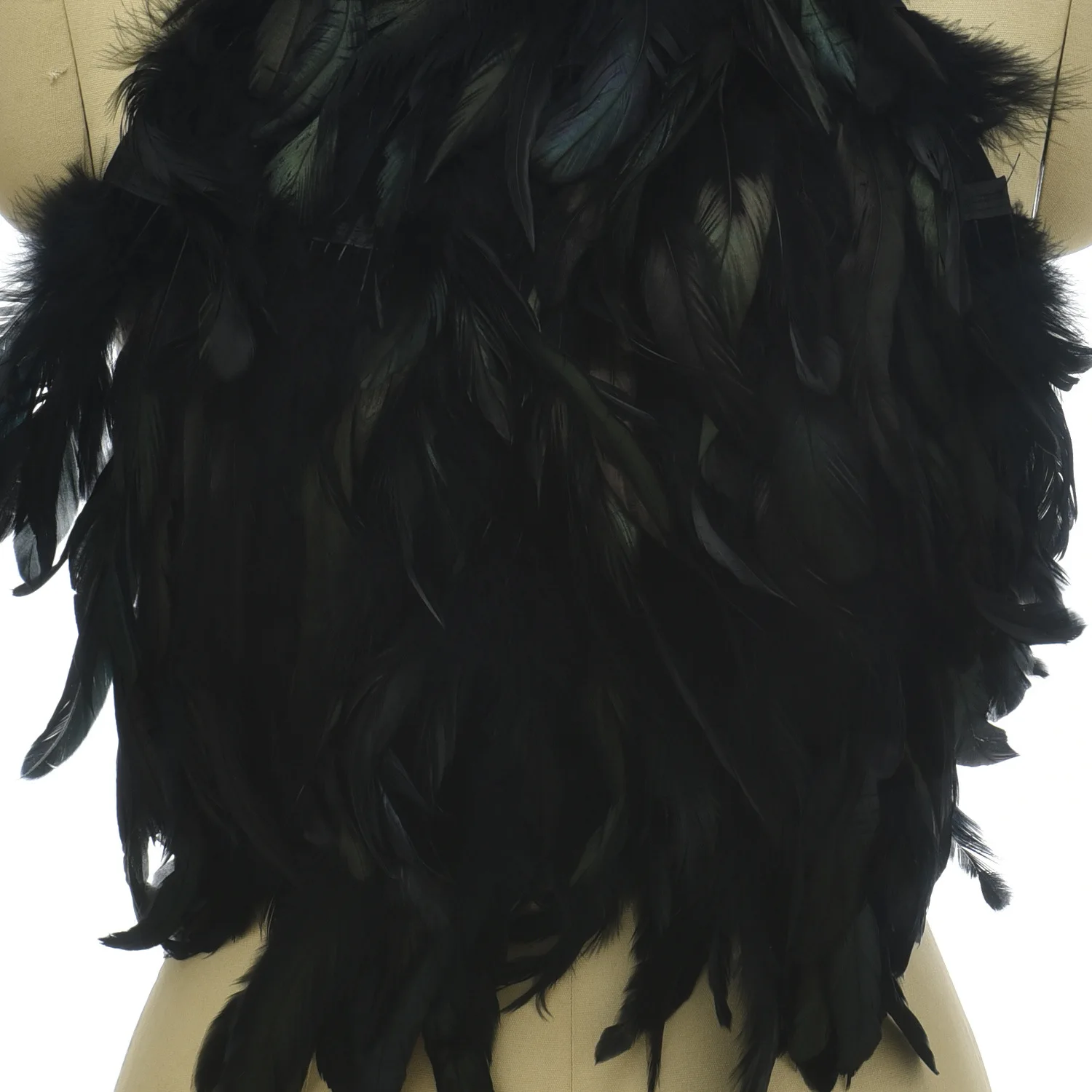 Haut court épissure de plumes noires pour femmes, licou, précieux, tube, tenue de festivals, rave, costume d\'Halloween, vêtements de scène