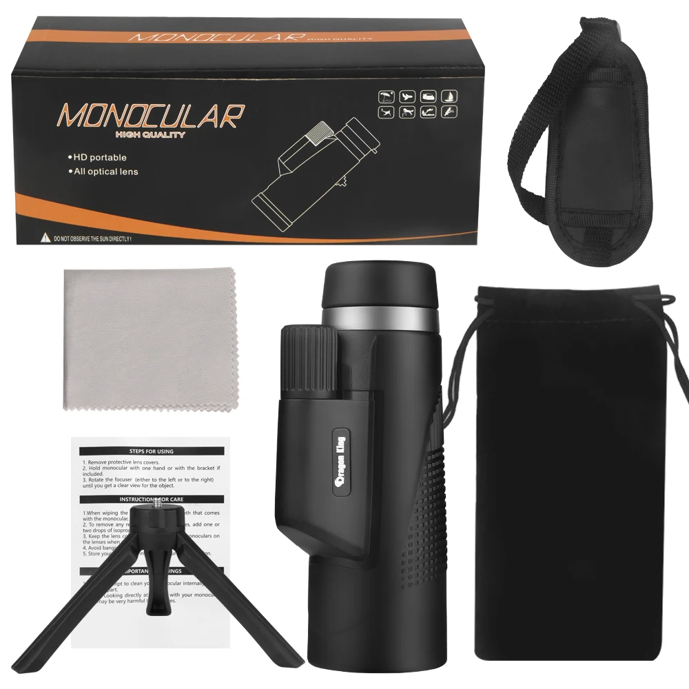 Imagem -06 - Telescópio Monocular hd para Adultos Âmbito Monocular para Observação de Aves Caminhadas Caça Concerto Alta Potência Adaptador de Telefone 10x42