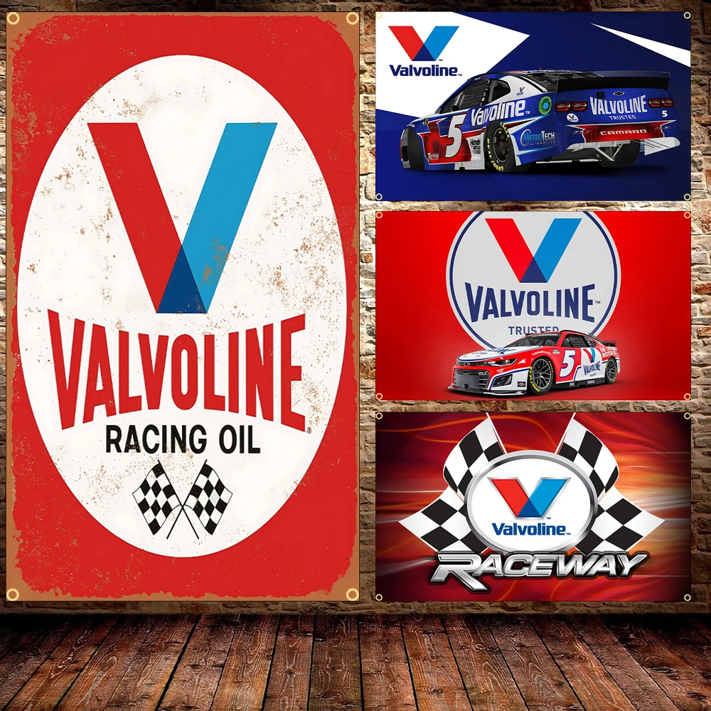 60X90CM 90X150CM Valvolines Engine Oil Flag Polyester Printed Racing Car Poster Banner For Room Decor OutDoor Decor