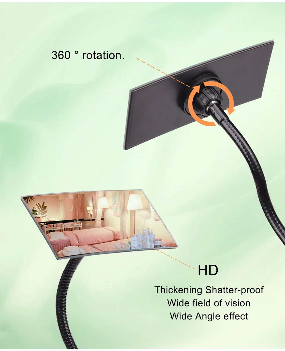 Clip On Schreibtisch Büro Schminkspiegel 360° ° Rotation/HD-Kosmetikspiegel, flexibler Clip-on-Spiegel zum Pfropfen von Wimpernverlängerungen – Detail 4