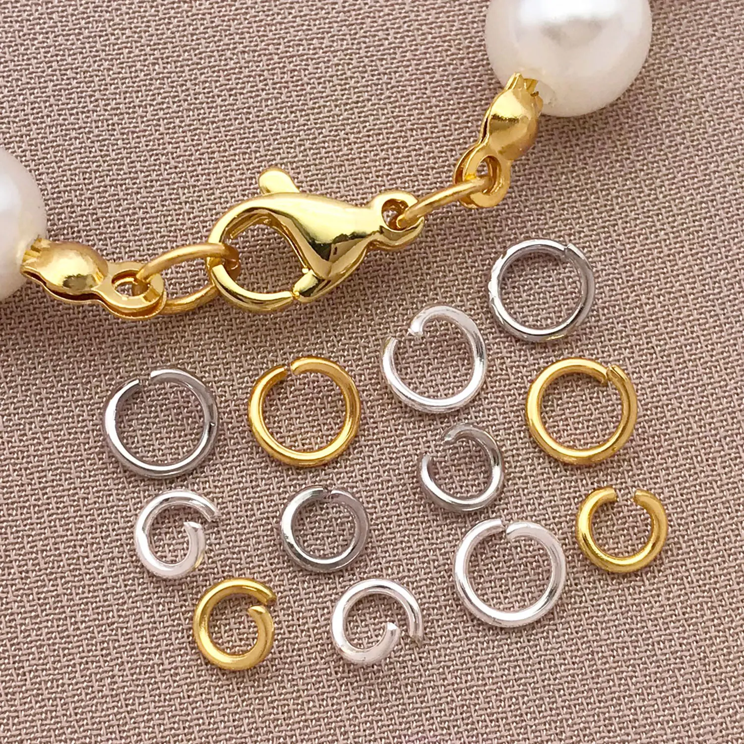 200pcs 4/5mm 18K Gold Plated SilveryOpen Jump Rings Connectors for DIY Jewelry Making Necklaces Earrings Findings Accessoires