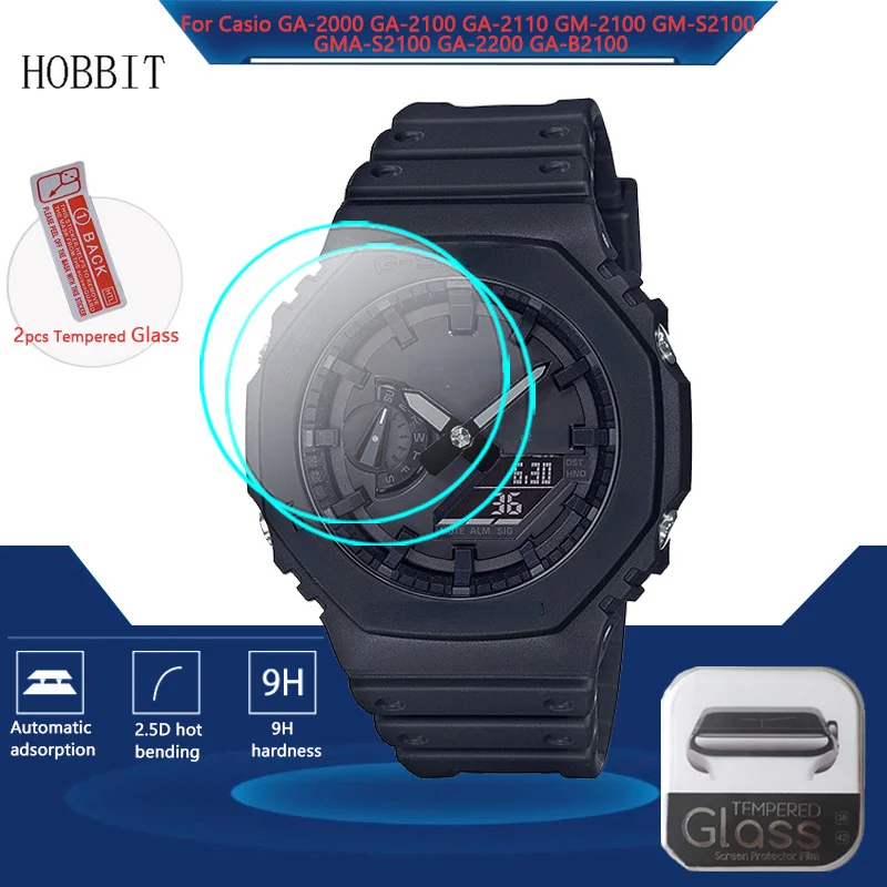 

2Pcs 9H Tempered Glass Screen Protector For Casio G Shock GA-2100 GA-2000 GA-2110 GM-2100 GMA-S2100 GA-2200 GA-B2100 GMA-S2100