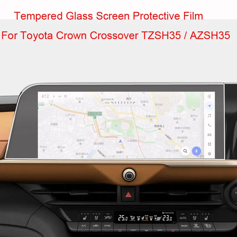 Tempered Glass Screen Protective Film  For Toyota Crown Crossover TZSH35 / AZSH35 2022 12.3 inch radio GPS Navigation Interior 