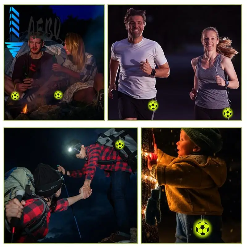 AEB0-Veiligheidsreflectorhangers Voetbal Reflecterende hanger Hoge zichtbaarheid Veiligheidsrugzak Reflecterende strips Voetbal voor tas
