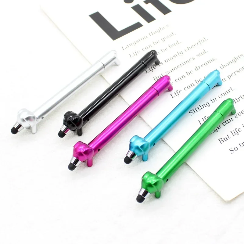 A40PCS Cartoon Cute Dog Shape Capacitor Pen Creative Stationery Ball Pen Novelty Gift Phone Screen Touch Pen
