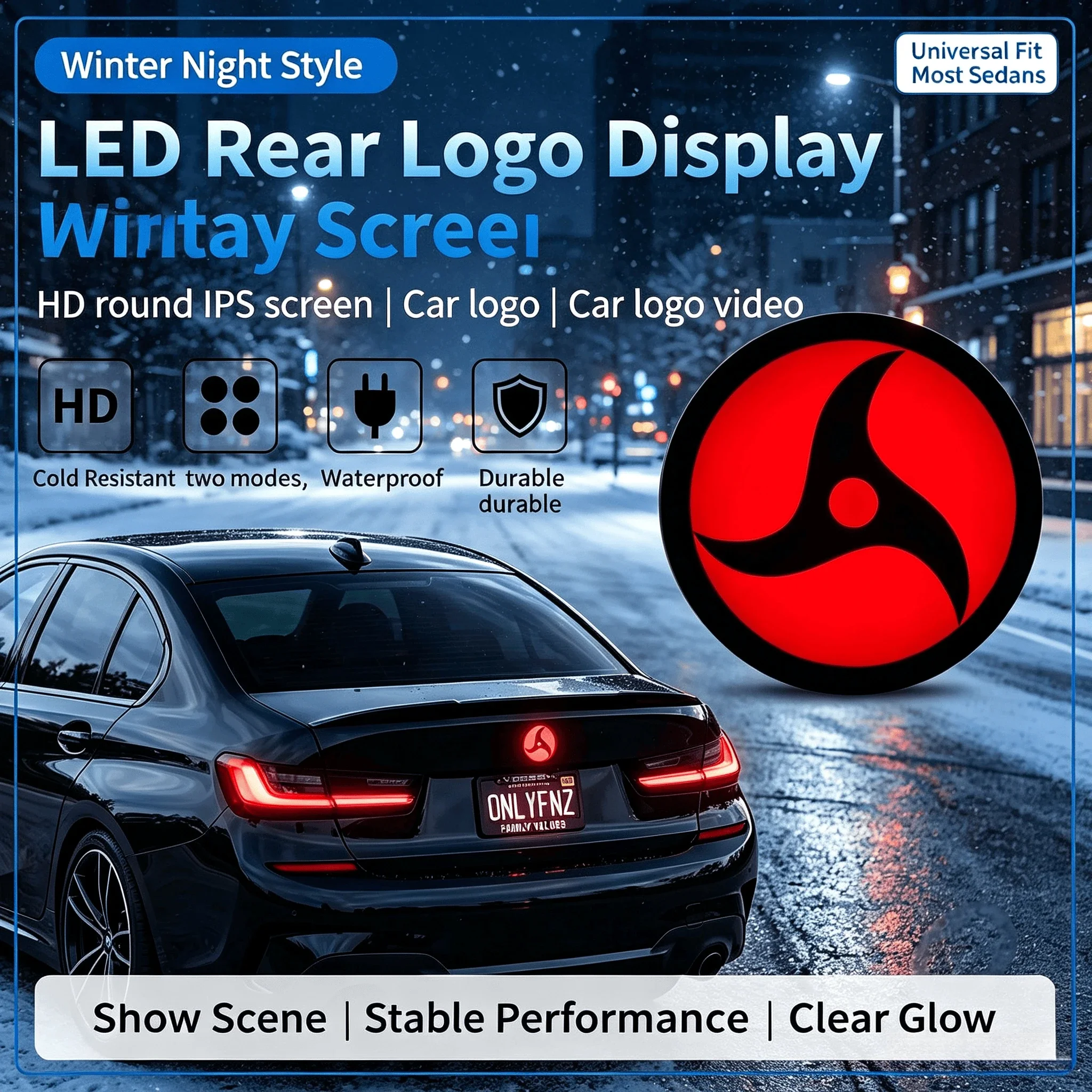 82mm Dynamic LED Emblem for BMW 8 Series G14 G15 G16 1500 Nit HD Rear Trunk Badge Touch Control