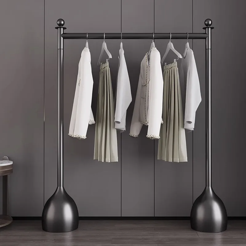 py-Minimalist Glod Clothes   Floor Drying Metal Modern Living Room Clothes Rack Nordic Apartments Colgadores De Ropa Furniture