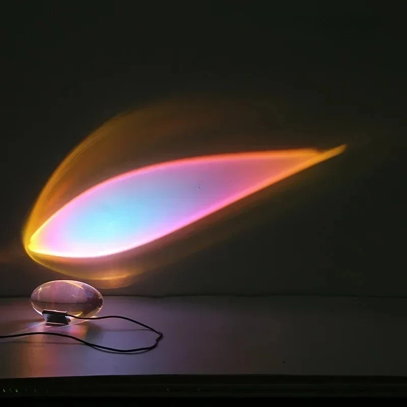 

Modern Crystal Sunset Night Lights Angel's Eye Table Lamp Home Decor for Bedroom Bedside Lustre Light Led Lighting Fixture