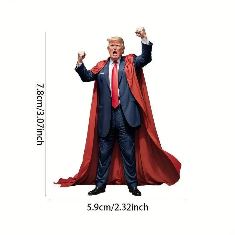 Pendentif acrylique de dessin animé de Donald Trump, porte-clés avec beurre de voiture, pendentif d'arbre de Noël, drôle et intéressant