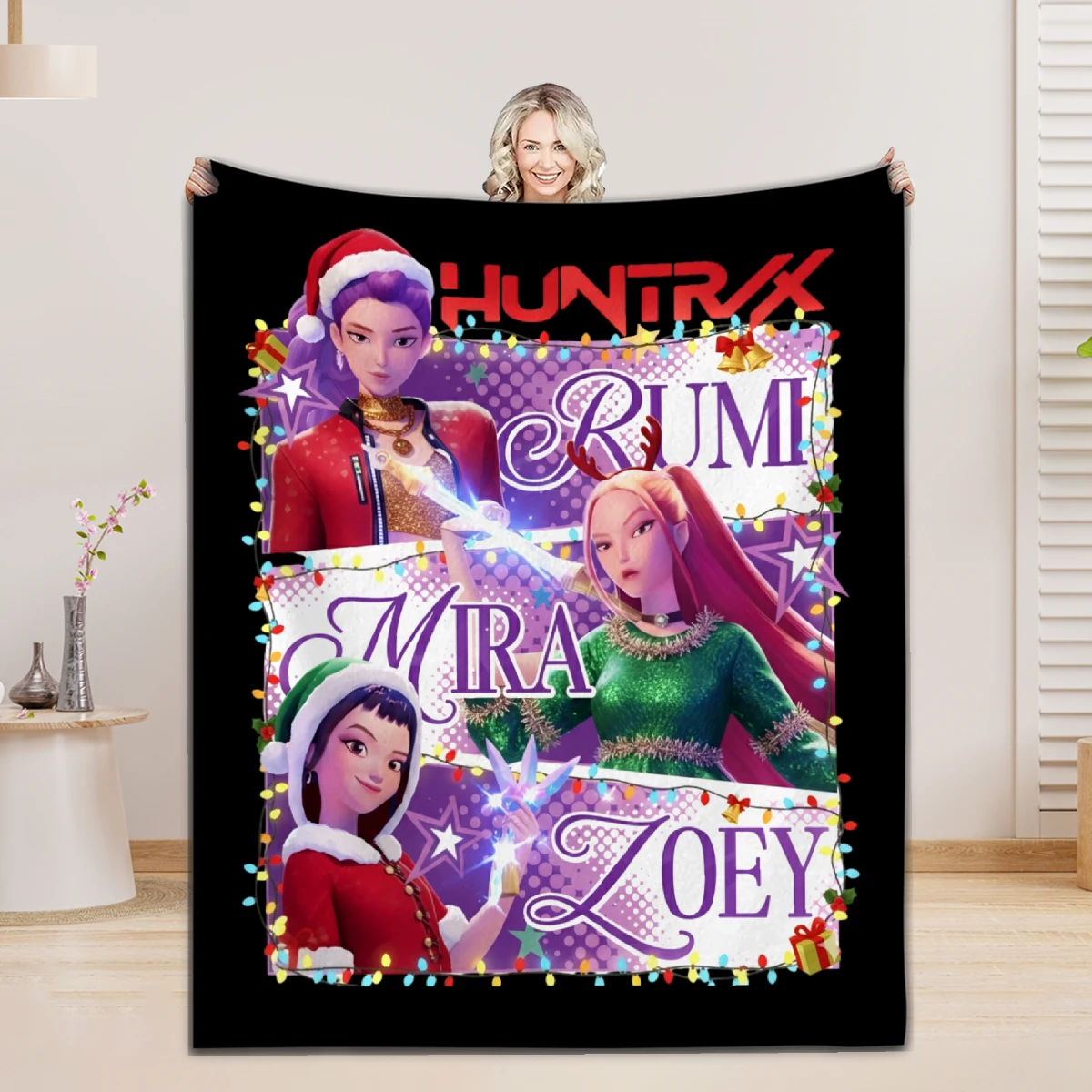 

Christmas Blanket KPOP Soft Flannel Blanket Coach Bedroom Sofa Blankets D-Demon-Hunters Blankets All Seasons Home Decorations