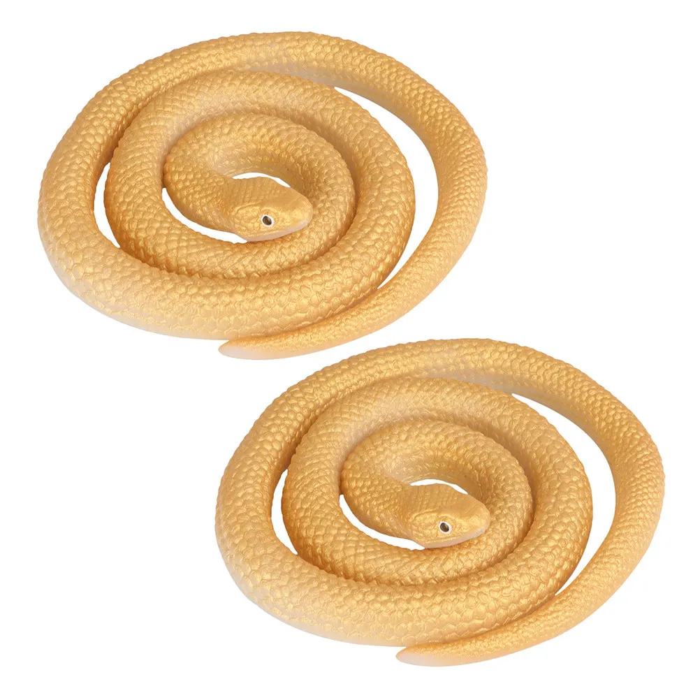 2Pcs Simulation Snake Elastic Lifelike Prank Props Halloween April Fool Decoration Realistic Fake Snake Swaying Tricky Scary