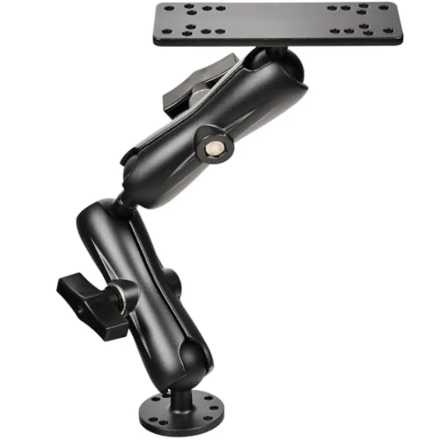 

Aluminum Fish Finder Mount with 1.5'' Ball 14.76'' Dual Rod Extended Arm for Longer Lengths Marine Electronic Mount for Garmin