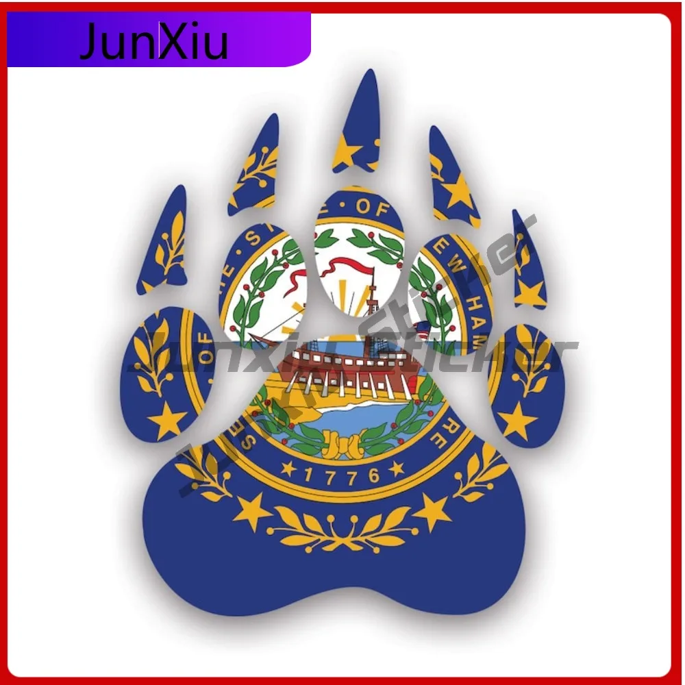 

New Hampshire State Bear Print Shaped Cool Car Waterproof Vinyl Decal For Suvs Creative Creative Fun Outdoor Fun Protection