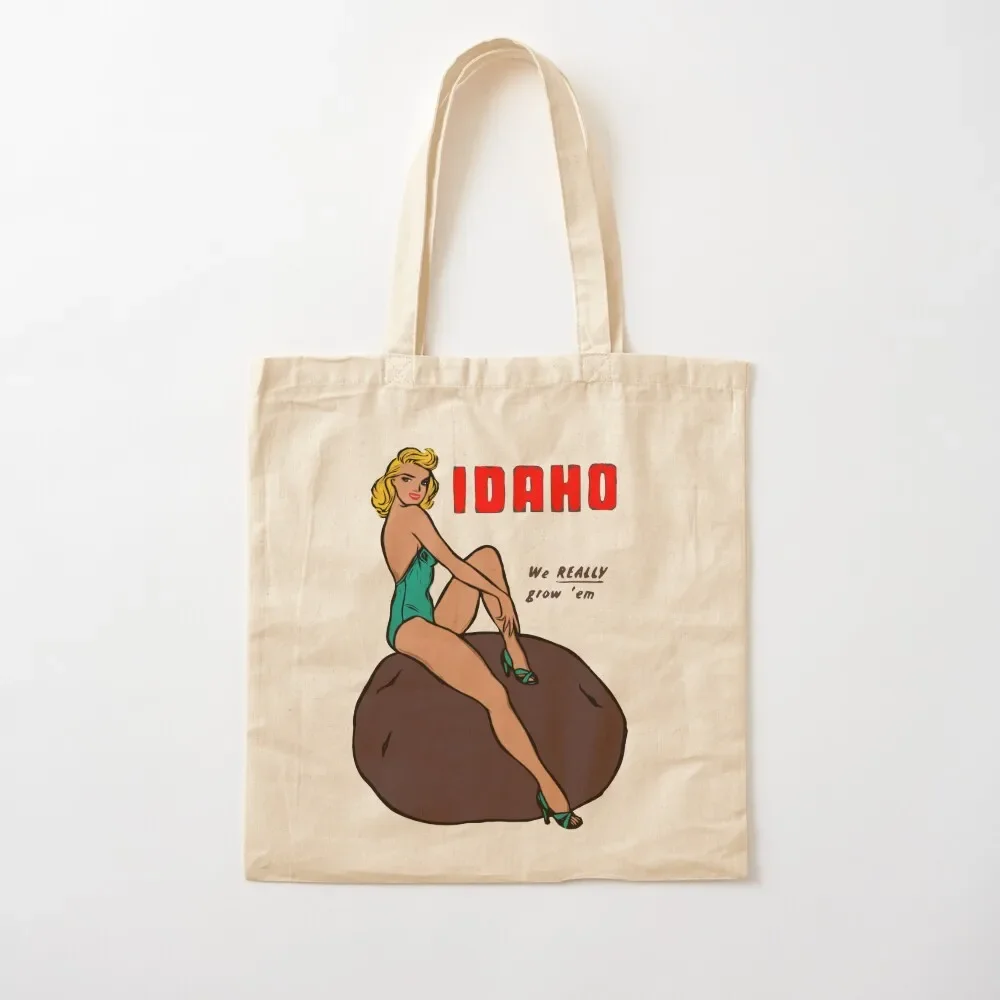 

Vintage Idaho Potato Pinup Girl Tote Bag personalized tote shopping bags foldable canvas bags men