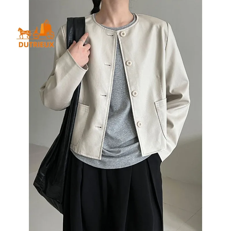 2026 New Spring Autumn Women's Contemporary Short Real Leather Jacket, 100% Genuine Leather, Staple  Aviator Coat for Women