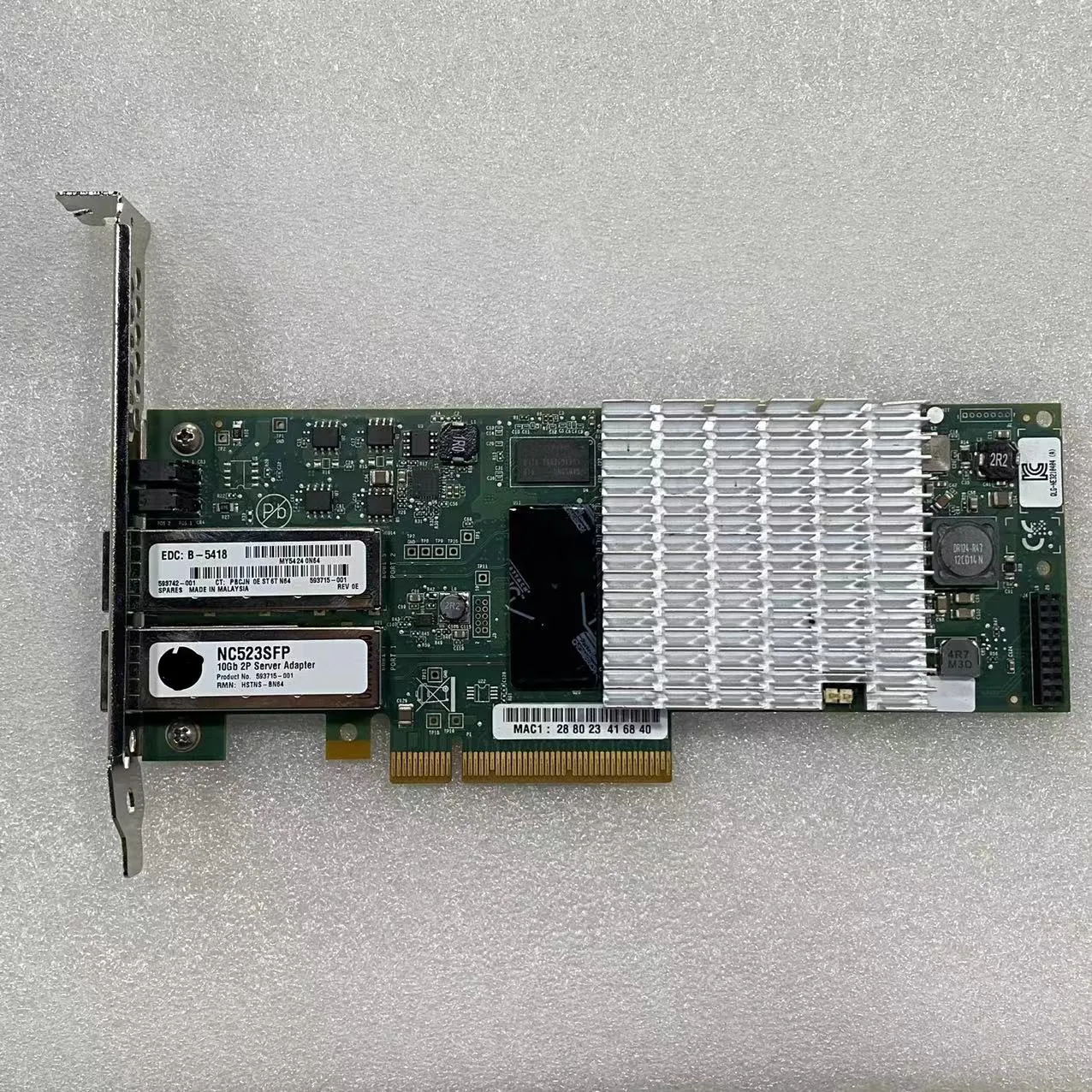 NC523SFP Dual Port 10Gbps SFP+Network Adapter Ethernet PCI-E 593742-001