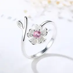 Creative Cherry Blossom Shaped Ring Funky Open Finger Decor Adjustable Size Delicate Party Accessories