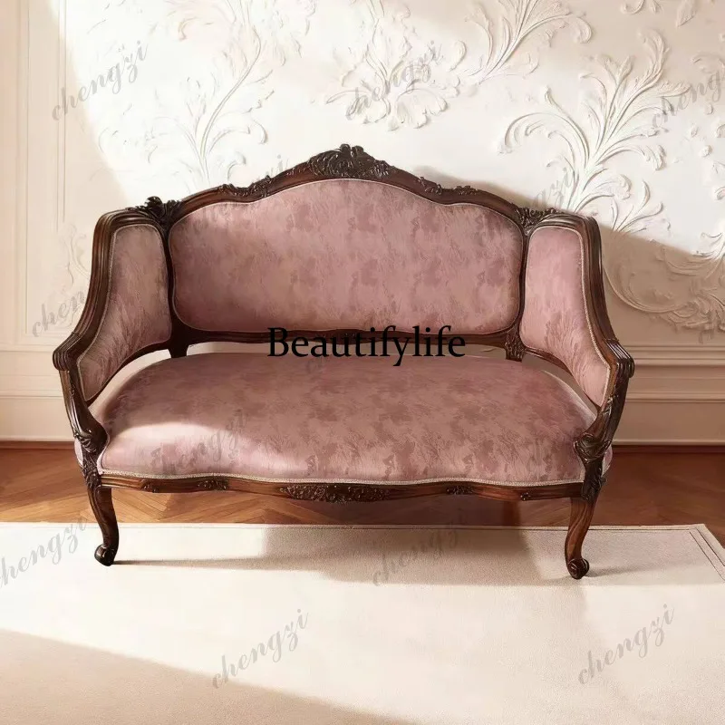 American retro home studio antique sofa shooting engraving, customizable, sofa rural
