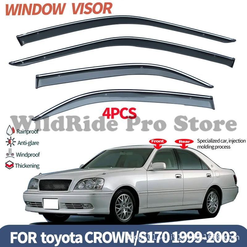 1 Set For Toyota Crown S170 Window Visor Suitable for 1998-2003 Toyota Crown Car Window Rain Shield