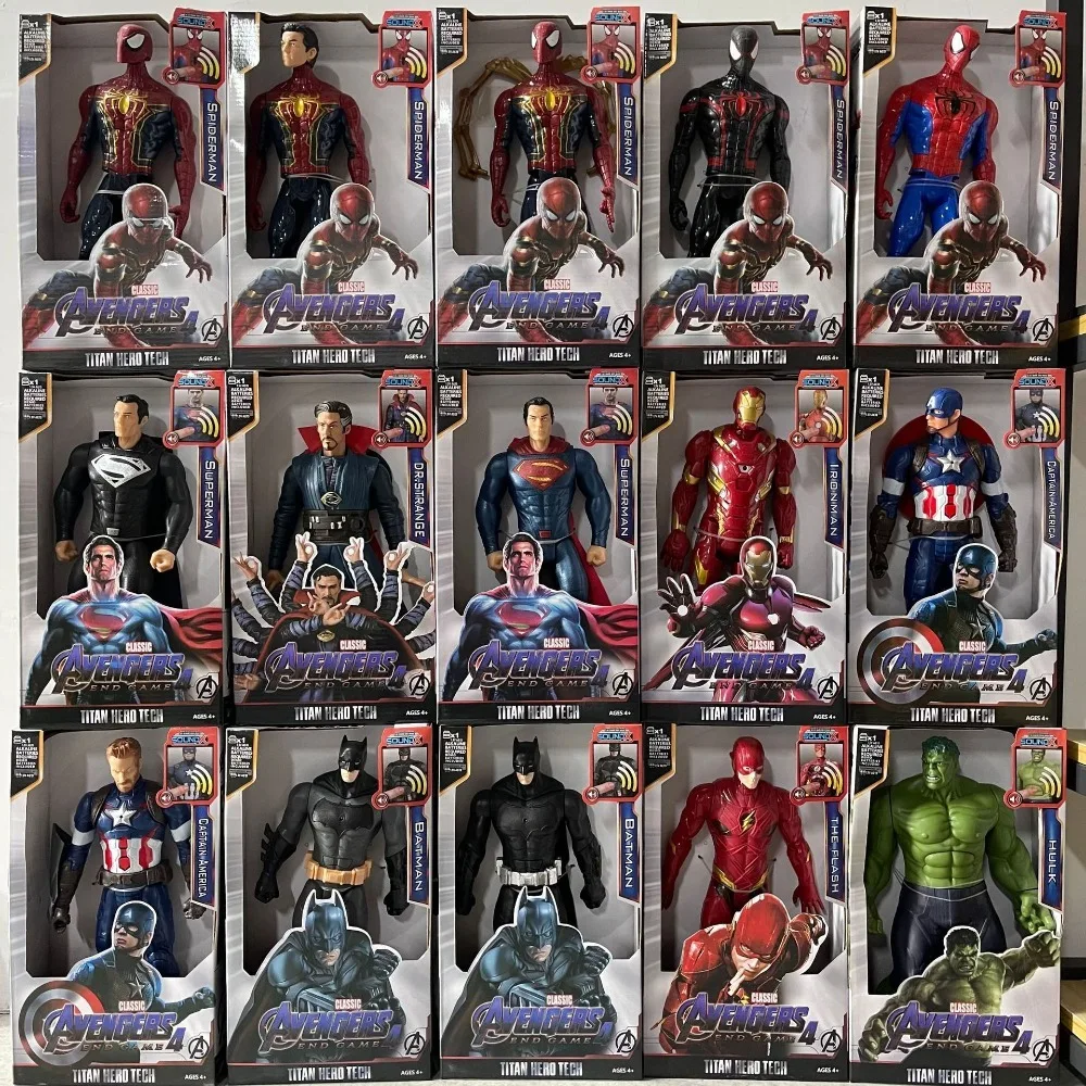 Figura Coleccionable Grande de los Vengadores: Iron Man, Spider-Man, Hulk, Batman, Capitán América y Venom