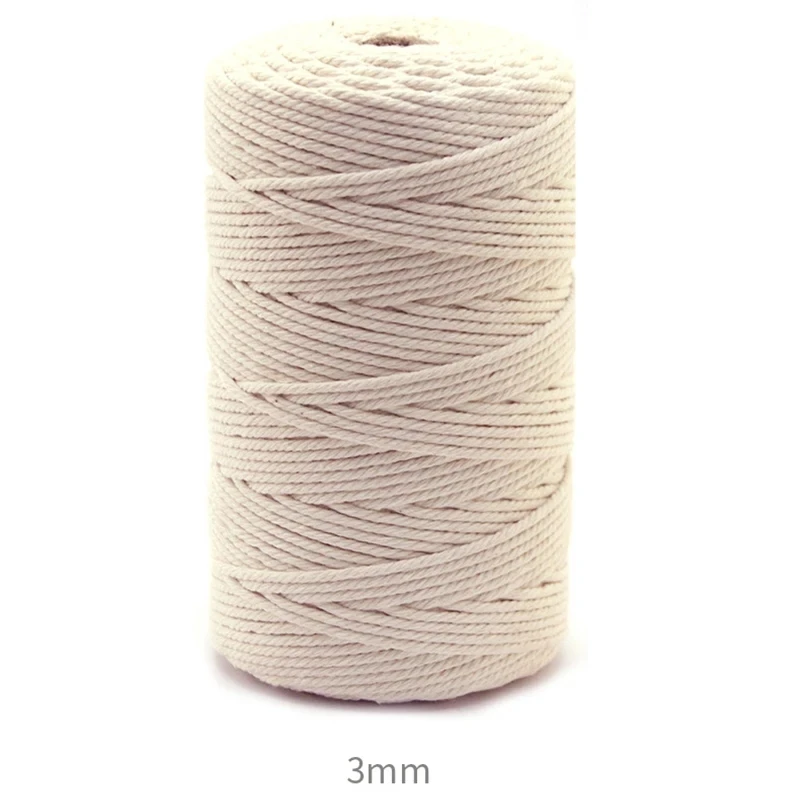 Macrame Koord 1/2/3/4/5/6Mm 109/218Yards Katoen Macrame Touw Ambachtelijk Koord Voor Diy Ambachten Breien Plant Hangers Kerst Bruiloft