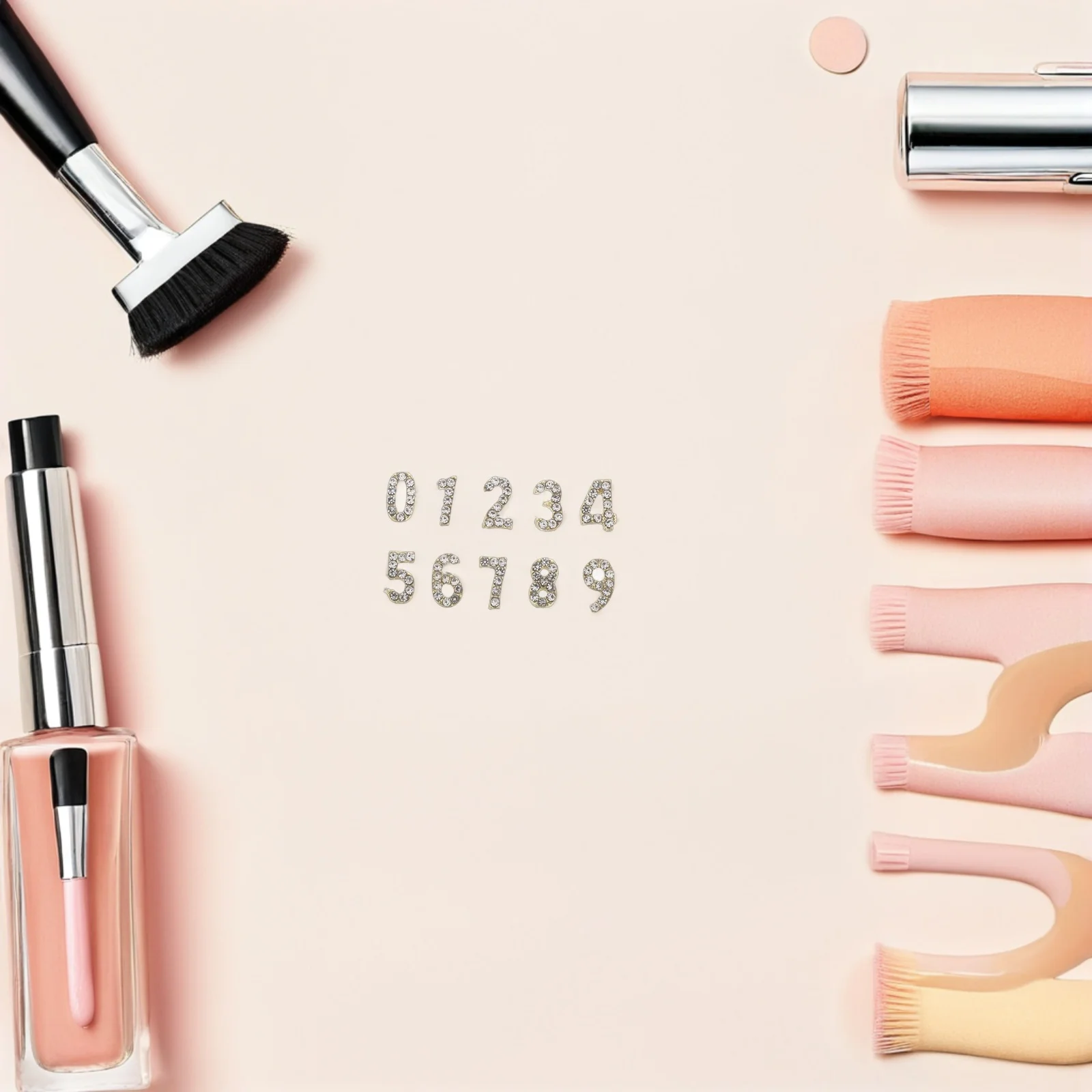 100 pezzi di ciondoli per unghie di lusso numeri di strass abbaglianti gemme flatback per numeri di strass per nail art con finitura di grado professionale