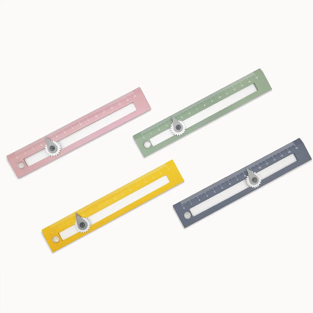 2Pcs Plastic Measuring Compasses Ruler Creative Straight Ruler for Surveying Mapping Design Measurement Tool Students Stationery