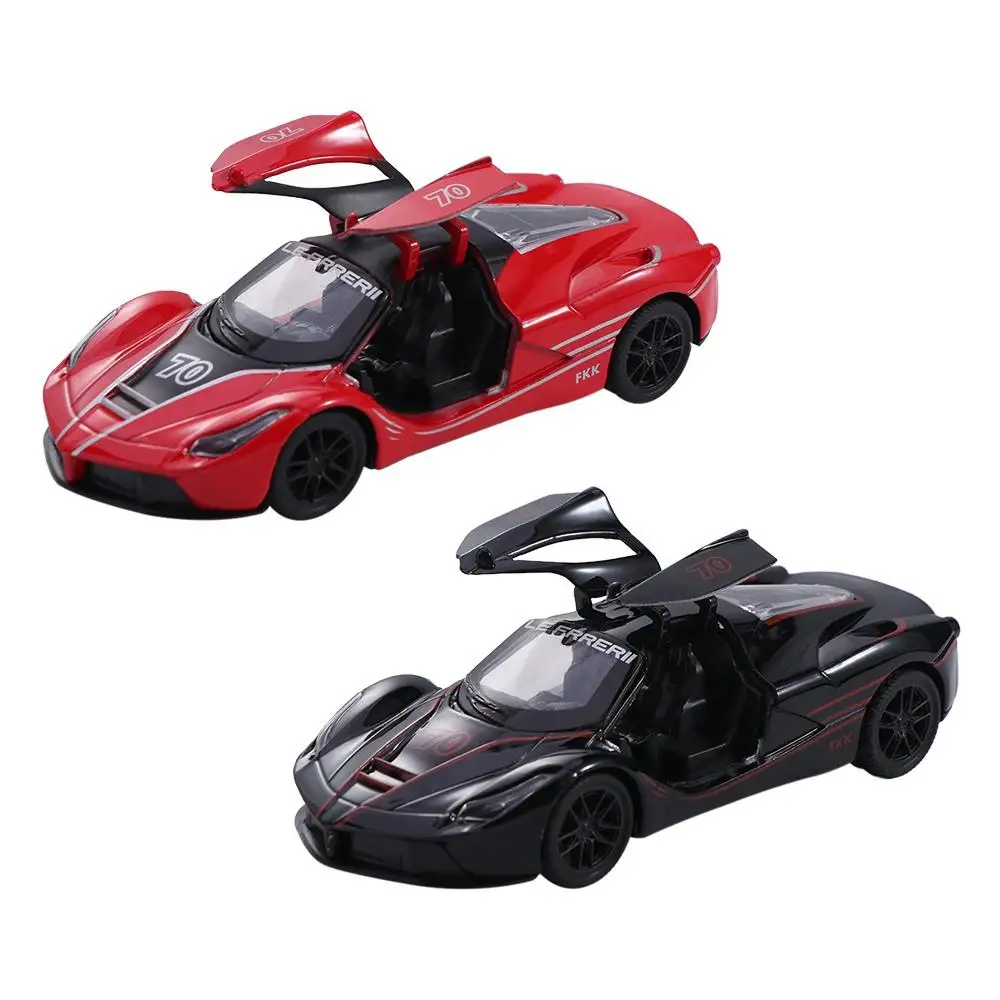 

Exquisite Simulation Sports Car Models Vehicles Toy Rebound Pull Back Car Metal Open The Door Alloy Car Model Cake Decorations